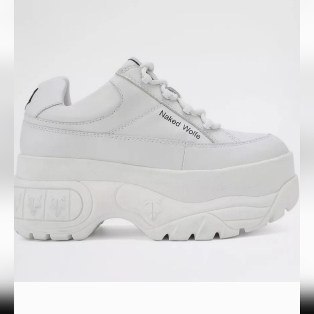 Naked Wolfe Women's White Platform Sneakers